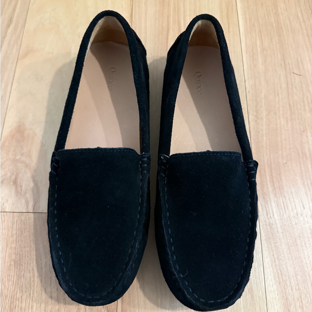 Quince Black Suede Women's Loafers